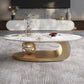 Mesa de cóctel Glam de 27" de ancho Mesa de cóctel de café ovalada de pizarra