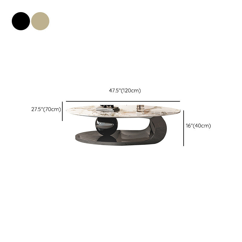 Mesa de cóctel Glam de 27" de ancho Mesa de cóctel de café ovalada de pizarra