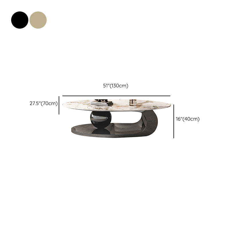 Mesa de cóctel Glam de 27" de ancho Mesa de cóctel de café ovalada de pizarra