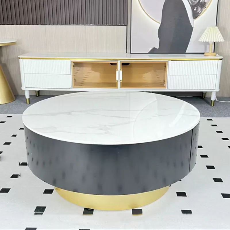 Modern Marble Side Table No Distressing End Table for Living Room White Clearhalo 'Coffee & Accent Tables' 'Coffee Tables' 'coffee_tables' 'furn' 'furn_coffee_tables' 'Furniture' 'Living Room Furniture' 6608810