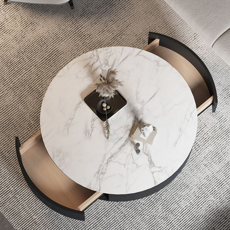 Modern Marble Side Table No Distressing End Table for Living Room Clearhalo 'Coffee & Accent Tables' 'Coffee Tables' 'coffee_tables' 'furn' 'furn_coffee_tables' 'Furniture' 'Living Room Furniture' 6608811