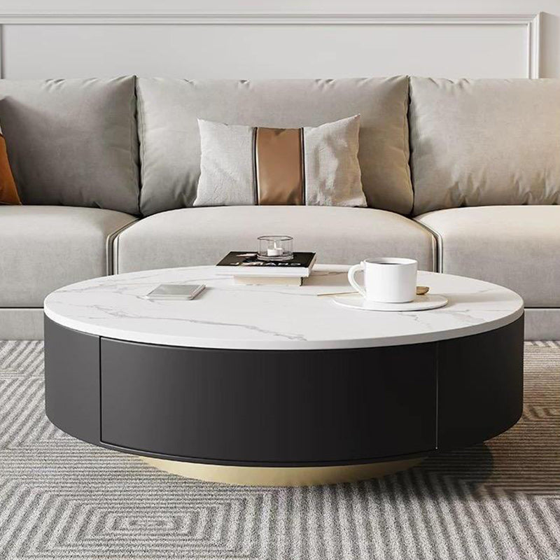 Modern Marble Side Table No Distressing End Table for Living Room Clearhalo 'Coffee & Accent Tables' 'Coffee Tables' 'coffee_tables' 'furn' 'furn_coffee_tables' 'Furniture' 'Living Room Furniture' 6608814