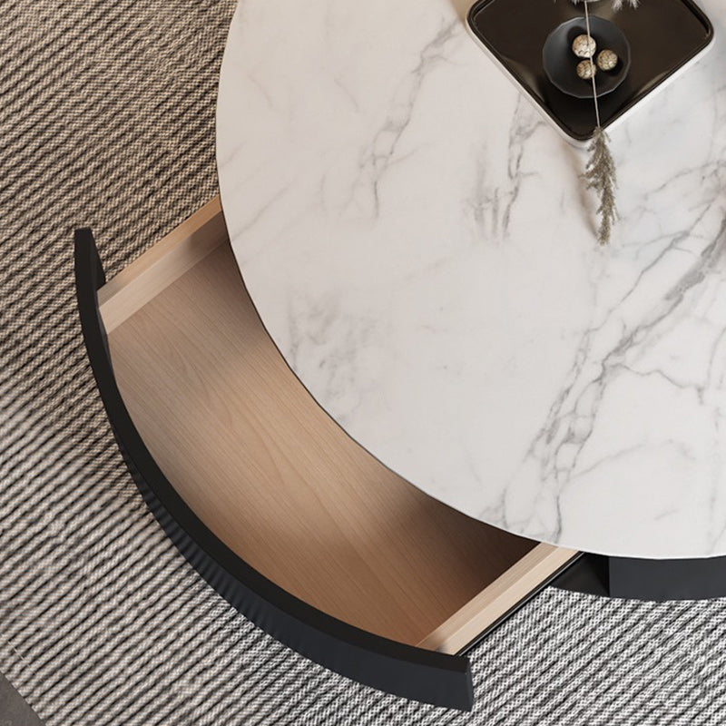 Modern Marble Side Table No Distressing End Table for Living Room Clearhalo 'Coffee & Accent Tables' 'Coffee Tables' 'coffee_tables' 'furn' 'furn_coffee_tables' 'Furniture' 'Living Room Furniture' 6608818