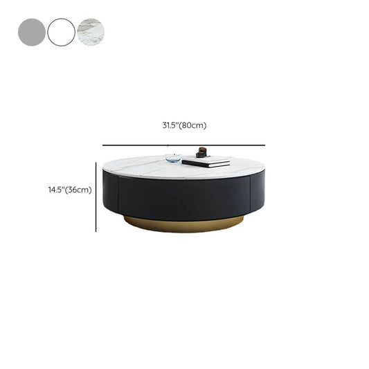 Modern Marble Side Table No Distressing End Table for Living Room Clearhalo 'Coffee & Accent Tables' 'Coffee Tables' 'coffee_tables' 'furn' 'furn_coffee_tables' 'Furniture' 'Living Room Furniture' 6608820