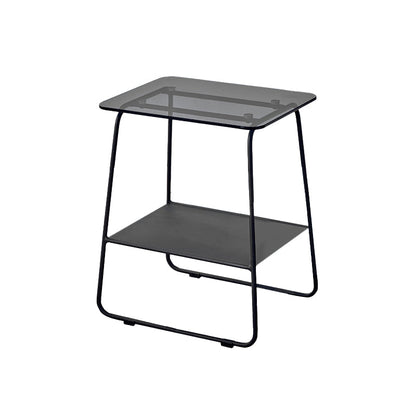 Metal Sled End Table Glass Top Side Sofa Side Accent Table with Shelf Storage Not Included 1 Clearhalo 'Coffee & Accent Tables' 'End & Side Tables' 'end_side_tables' 'furn' 'furn_end_side_tables' 'Furniture' 'Living Room Furniture' 6608872