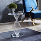 Glam Clear Round Acrylic Top Side Table 23.62" Tall Abstract Base End Table Clearhalo 'Coffee & Accent Tables' 'End & Side Tables' 'end_side_tables' 'furn' 'furn_end_side_tables' 'Furniture' 'Living Room Furniture' 6608878