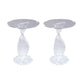 Glam Clear Round Acrylic Top Side Table 23.62" Tall Abstract Base End Table 2 Clearhalo 'Coffee & Accent Tables' 'End & Side Tables' 'end_side_tables' 'furn' 'furn_end_side_tables' 'Furniture' 'Living Room Furniture' 6608879