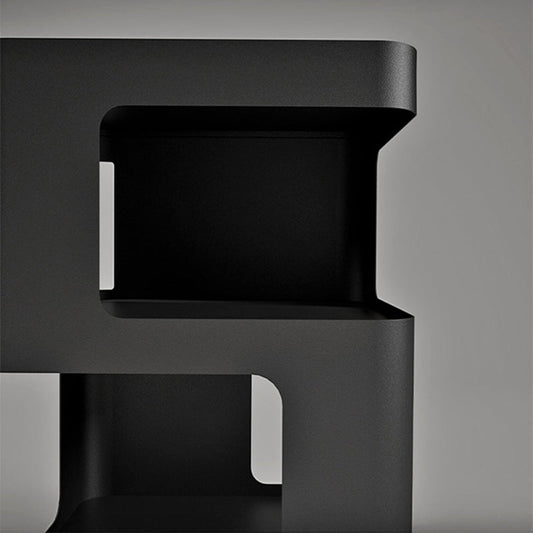 Tavolo di estremità quadrata in metallo moderno da 15,7 "W del tavolo laterale con 2 - scaffale