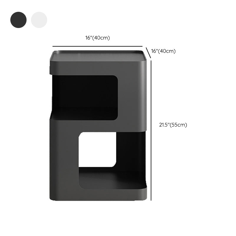 Metal Square End Table Modern 15.7" W Side Table with 2 - Shelf