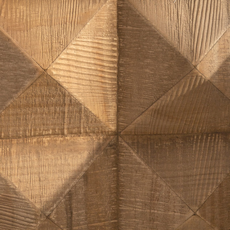 Rustic Solid Wood End Table Drum Square Shape Accent Side Table