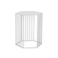 Frame Hexagon Metal End Table Set Simple Iron Sofa Side Accent Table with Storage Shelf 15"L x 15"W x 18"H White 1 Clearhalo 'Coffee & Accent Tables' 'End & Side Tables' 'end_side_tables' 'furn' 'furn_end_side_tables' 'Furniture' 'Living Room Furniture' 6609062