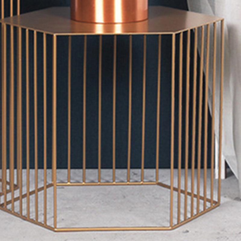 Frame Hexagon Metal End Table Set Simple Iron Sofa Side Accent Table with Storage Shelf Clearhalo 'Coffee & Accent Tables' 'End & Side Tables' 'end_side_tables' 'furn' 'furn_end_side_tables' 'Furniture' 'Living Room Furniture' 6609077