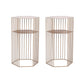 Frame Hexagon Metal End Table Set Simple Iron Sofa Side Accent Table with Storage Shelf 15"L x 15"W x 26"H Gold 2 Clearhalo 'Coffee & Accent Tables' 'End & Side Tables' 'end_side_tables' 'furn' 'furn_end_side_tables' 'Furniture' 'Living Room Furniture' 6609079