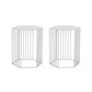 Frame Hexagon Metal End Table Set Simple Iron Sofa Side Accent Table with Storage Shelf 15"L x 15"W x 18"H White 2 Clearhalo 'Coffee & Accent Tables' 'End & Side Tables' 'end_side_tables' 'furn' 'furn_end_side_tables' 'Furniture' 'Living Room Furniture' 6609081