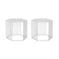 Frame Hexagon Metal End Table Set Simple Iron Sofa Side Accent Table with Storage Shelf 18"L x 18"W x 15"H White 2 Clearhalo 'Coffee & Accent Tables' 'End & Side Tables' 'end_side_tables' 'furn' 'furn_end_side_tables' 'Furniture' 'Living Room Furniture' 6609087