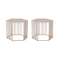Frame Hexagon Metal End Table Set Simple Iron Sofa Side Accent Table with Storage Shelf 18"L x 18"W x 15"H Gold 2 Clearhalo 'Coffee & Accent Tables' 'End & Side Tables' 'end_side_tables' 'furn' 'furn_end_side_tables' 'Furniture' 'Living Room Furniture' 6609089