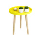 17.71" Tall Plastic Round Top Side Table Wooden 3 Legs End Table
