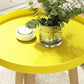 17.71" Tall Plastic Round Top Side Table Wooden 3 Legs End Table