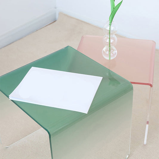 Tavolo da ginnastica laterale quadrata di plastica moderna tavolo accento laterale di divano in slitta