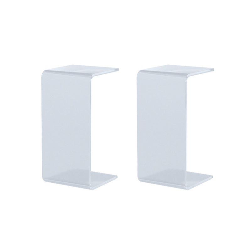 11.81" Wide Plastic Side End Table Abstract Sofa Side Accent Table Clear 2 Clearhalo 'Coffee & Accent Tables' 'End & Side Tables' 'end_side_tables' 'furn' 'furn_end_side_tables' 'Furniture' 'Living Room Furniture' 6609225