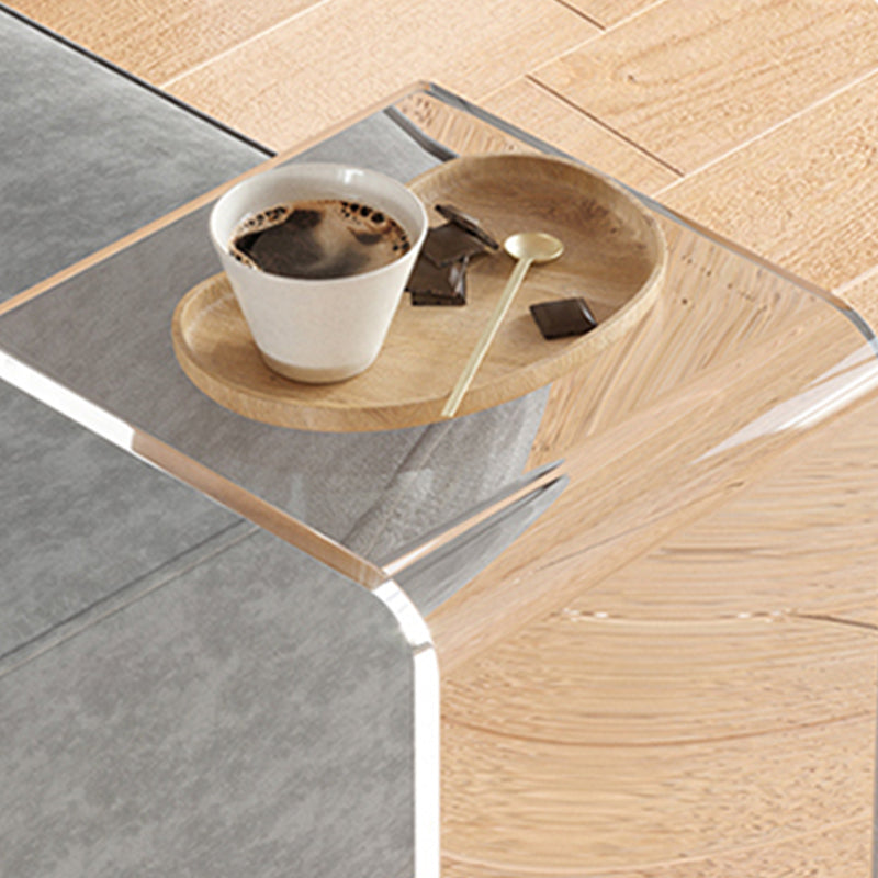 11.81" Wide Plastic Side End Table Abstract Sofa Side Accent Table Clearhalo 'Coffee & Accent Tables' 'End & Side Tables' 'end_side_tables' 'furn' 'furn_end_side_tables' 'Furniture' 'Living Room Furniture' 6609233