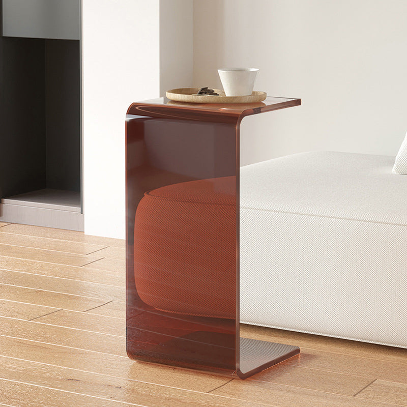 11.81" Wide Plastic Side End Table Abstract Sofa Side Accent Table Tan 1 Clearhalo 'Coffee & Accent Tables' 'End & Side Tables' 'end_side_tables' 'furn' 'furn_end_side_tables' 'Furniture' 'Living Room Furniture' 6609238