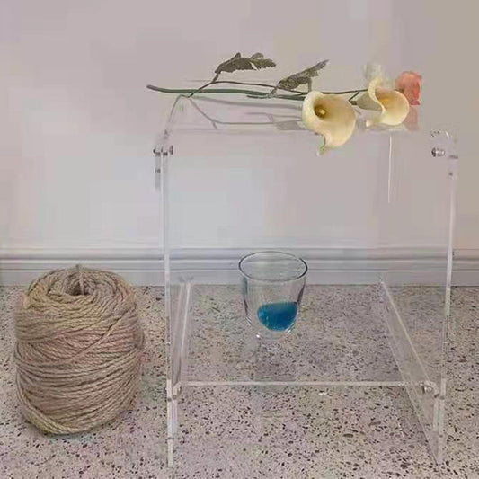 Tabella dell'estremità laterale in plastica 15.94 "Tavolo accento laterale di divano in slitta larga