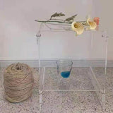 プラスチックサイドエンド表15.94 "幅のそりソファサイドアクセントテーブル