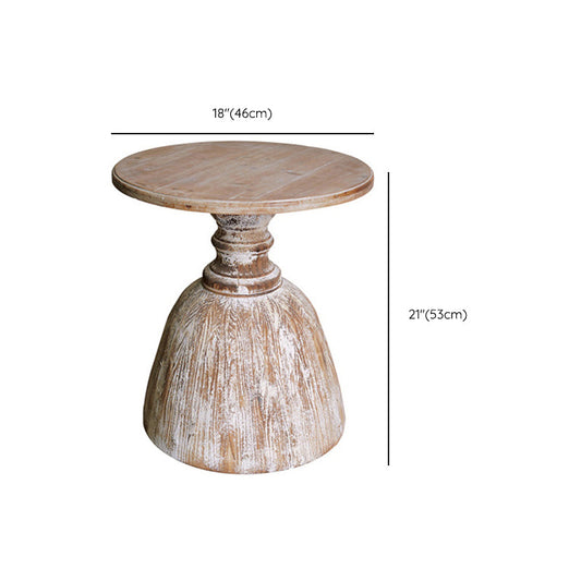 Round Pedestal Side Table French Rustic Side End Snack Table Clearhalo 'Coffee & Accent Tables' 'End & Side Tables' 'end_side_tables' 'furn' 'furn_end_side_tables' 'Furniture' 'Living Room Furniture' 6609343