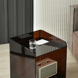 Plastic Rectangular Side End Table 15.74" Wide Sled Sofa Side Accent Table