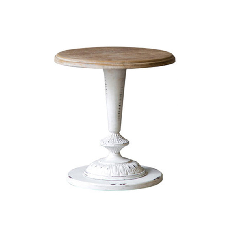 Tavolino in legno in legno di campagna francese tavolo da base di ferro in difficoltà