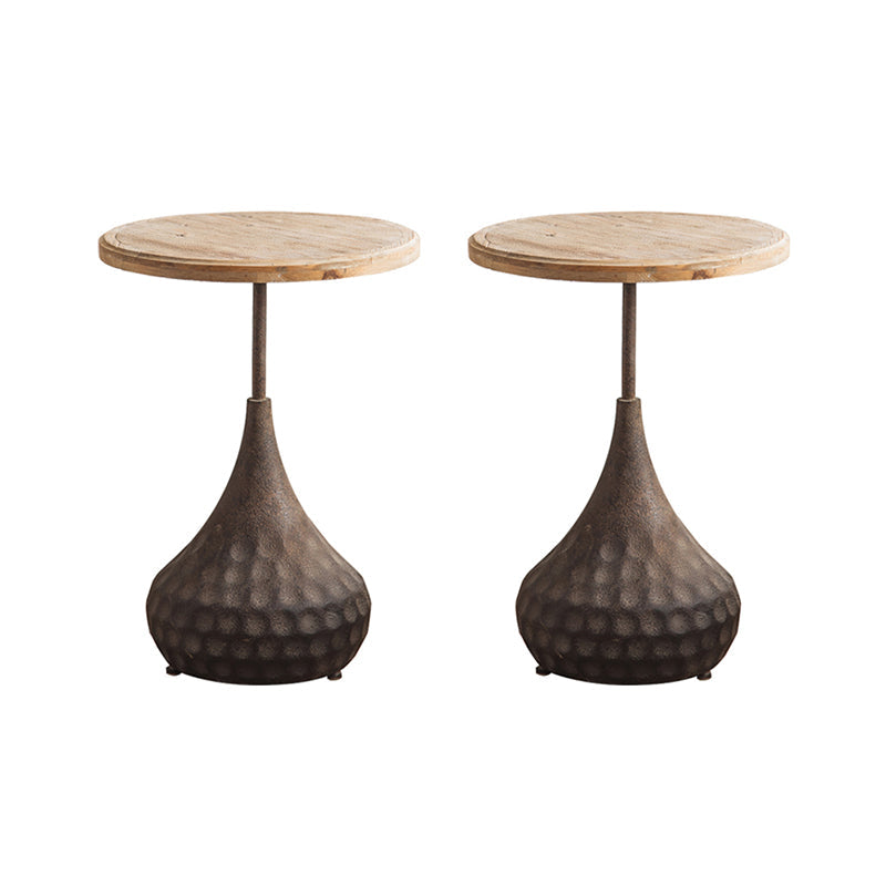 Tavolino in legno in legno di campagna francese tavolo da base di ferro in difficoltà