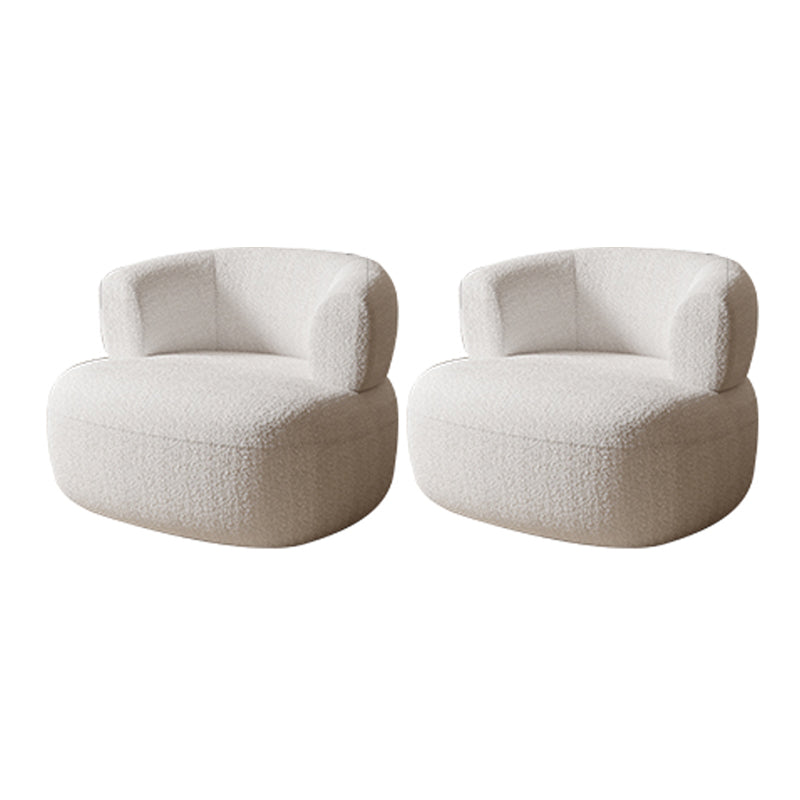 Living Room Modern Accent Armchair Round Arms Fixed Back Armchair White Polyester Polyester Blend 2 Piece Set Clearhalo 'Accent Chairs' 'accent_chairs' 'Chairs & Seating' 'furn' 'furn_accent_chairs' 'Furniture' 'Living Room Furniture' 6609479