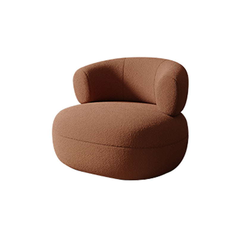 Living Room Modern Accent Armchair Round Arms Fixed Back Armchair Brown Polyester Polyester Blend 1 Piece Clearhalo 'Accent Chairs' 'accent_chairs' 'Chairs & Seating' 'furn' 'furn_accent_chairs' 'Furniture' 'Living Room Furniture' 6609480