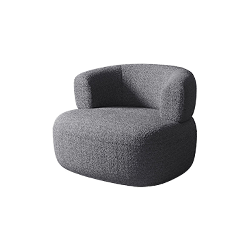 Living Room Modern Accent Armchair Round Arms Fixed Back Armchair Grey Polyester Polyester Blend 1 Piece Clearhalo 'Accent Chairs' 'accent_chairs' 'Chairs & Seating' 'furn' 'furn_accent_chairs' 'Furniture' 'Living Room Furniture' 6609484