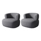 Living Room Modern Accent Armchair Round Arms Fixed Back Armchair Grey Polyester Polyester Blend 2 Piece Set Clearhalo 'Accent Chairs' 'accent_chairs' 'Chairs & Seating' 'furn' 'furn_accent_chairs' 'Furniture' 'Living Room Furniture' 6609487