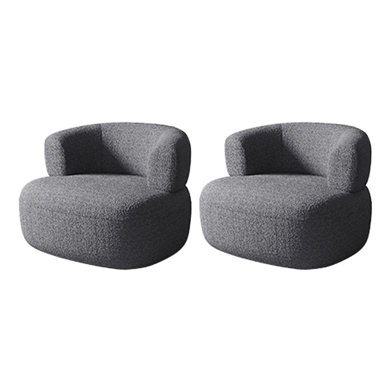 Living Room Modern Accent Armchair Round Arms Fixed Back Armchair Grey Polyester Polyester Blend 2 Piece Set Clearhalo 'Accent Chairs' 'accent_chairs' 'Chairs & Seating' 'furn' 'furn_accent_chairs' 'Furniture' 'Living Room Furniture' 6609487