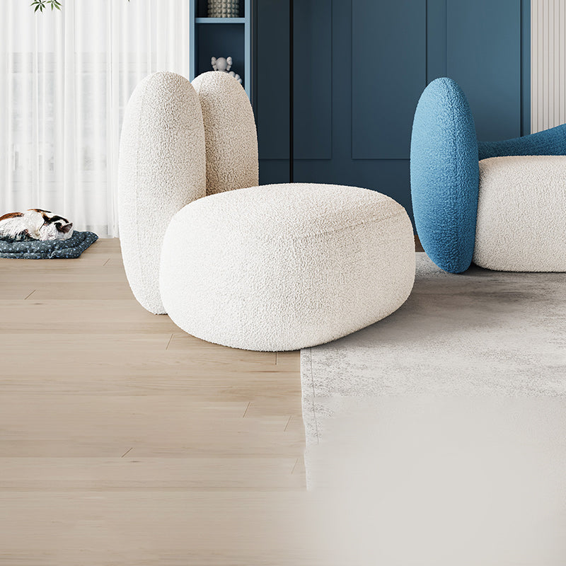 Modern Living Room Accent Chair Fixed Back Armless Lounge Chair White Wool Blend 1 Piece Clearhalo 'Accent Chairs' 'accent_chairs' 'Chairs & Seating' 'furn' 'furn_accent_chairs' 'Furniture' 'Living Room Furniture' 6609504