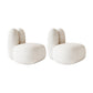 Modern Living Room Accent Chair Fixed Back Armless Lounge Chair White Wool Blend 2 Piece Set Clearhalo 'Accent Chairs' 'accent_chairs' 'Chairs & Seating' 'furn' 'furn_accent_chairs' 'Furniture' 'Living Room Furniture' 6609505