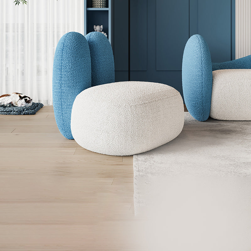 Modern Living Room Accent Chair Fixed Back Armless Lounge Chair Blue Wool Blend 1 Piece Clearhalo 'Accent Chairs' 'accent_chairs' 'Chairs & Seating' 'furn' 'furn_accent_chairs' 'Furniture' 'Living Room Furniture' 6609511