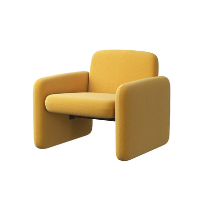 Mid-century Modern Accent Armchair Solid Color Fixed Back Armchair Yellow Flannel 1 Piece Clearhalo 'Accent Chairs' 'accent_chairs' 'Chairs & Seating' 'furn' 'furn_accent_chairs' 'Furniture' 'Living Room Furniture' 6609531