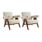 Mid-century Modern Arm Chair Solid Color Fixed Back Armchair White Flannel 2 Piece Set Clearhalo 'Accent Chairs' 'accent_chairs' 'Chairs & Seating' 'furn' 'furn_accent_chairs' 'Furniture' 'Living Room Furniture' 6609538
