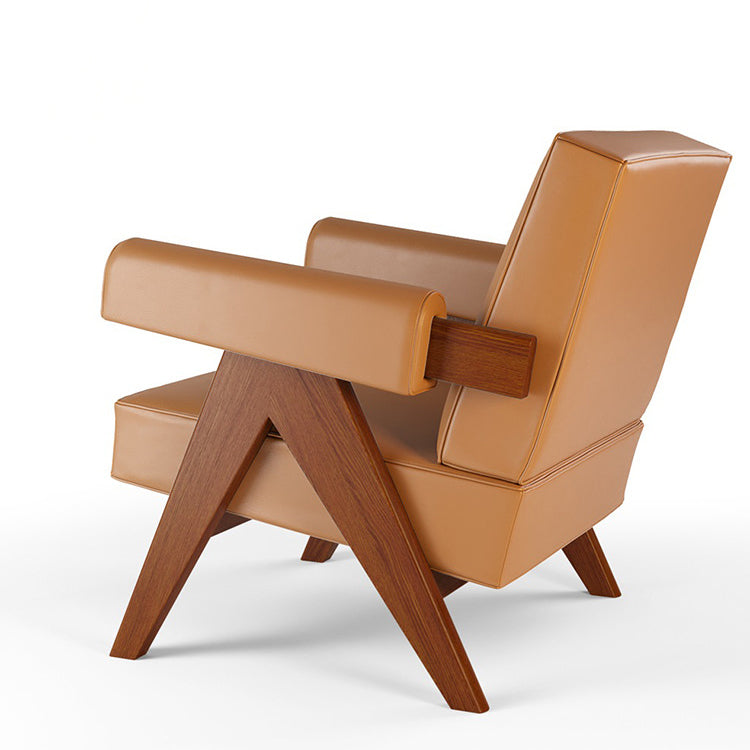 Mid-century Modern Arm Chair Solid Color Fixed Back Armchair Clearhalo 'Accent Chairs' 'accent_chairs' 'Chairs & Seating' 'furn' 'furn_accent_chairs' 'Furniture' 'Living Room Furniture' 6609541