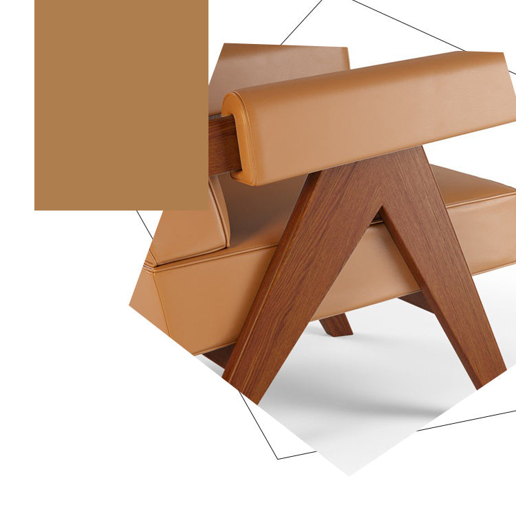 Mid-century Modern Arm Chair Solid Color Fixed Back Armchair Clearhalo 'Accent Chairs' 'accent_chairs' 'Chairs & Seating' 'furn' 'furn_accent_chairs' 'Furniture' 'Living Room Furniture' 6609547