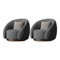 Contemporary Solid Color Arm Chair Living Room Swivel Barrel Chair Dark Gray Velvet 2 Piece Set Clearhalo 'Accent Chairs' 'accent_chairs' 'Chairs & Seating' 'furn' 'furn_accent_chairs' 'Furniture' 'Living Room Furniture' 6609554