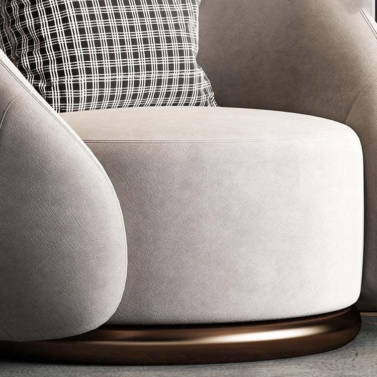 Contemporary Solid Color Arm Chair Living Room Swivel Barrel Chair Clearhalo 'Accent Chairs' 'accent_chairs' 'Chairs & Seating' 'furn' 'furn_accent_chairs' 'Furniture' 'Living Room Furniture' 6609555