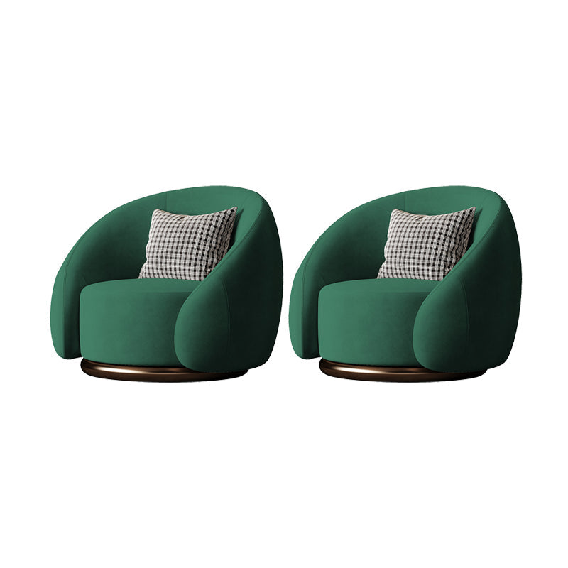 Contemporary Solid Color Arm Chair Living Room Swivel Barrel Chair Green Velvet 2 Piece Set Clearhalo 'Accent Chairs' 'accent_chairs' 'Chairs & Seating' 'furn' 'furn_accent_chairs' 'Furniture' 'Living Room Furniture' 6609566