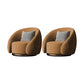 Contemporary Solid Color Arm Chair Living Room Swivel Barrel Chair Khaki Velvet 2 Piece Set Clearhalo 'Accent Chairs' 'accent_chairs' 'Chairs & Seating' 'furn' 'furn_accent_chairs' 'Furniture' 'Living Room Furniture' 6609572