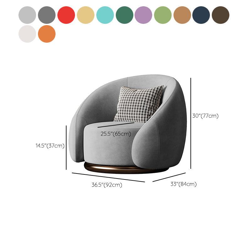 Contemporary Solid Color Arm Chair Living Room Swivel Barrel Chair Clearhalo 'Accent Chairs' 'accent_chairs' 'Chairs & Seating' 'furn' 'furn_accent_chairs' 'Furniture' 'Living Room Furniture' 6609581