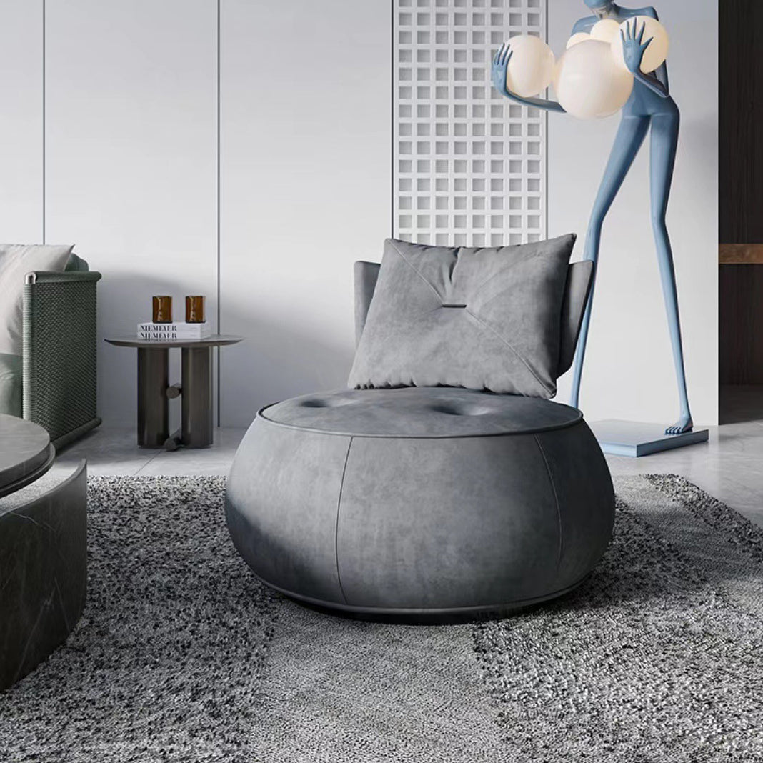 Contemporary Solid Color Lounge Chair Living Room Swivel Side Chair Light Gray Tech Cloth 1 Piece Clearhalo 'Accent Chairs' 'accent_chairs' 'Chairs & Seating' 'furn' 'furn_accent_chairs' 'Furniture' 'Living Room Furniture' 6609582